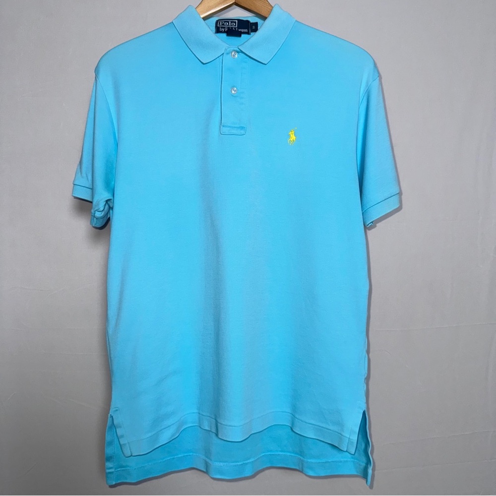 Polo by Ralph Lauren Men's Blue Polo Shirt Small